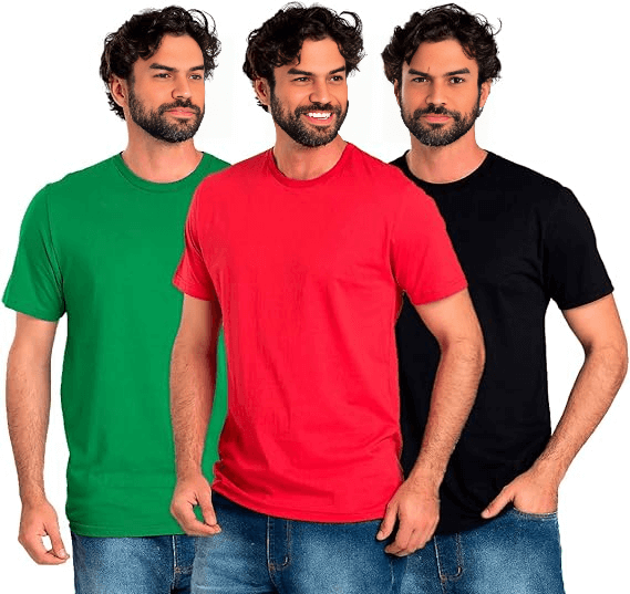 Kit 6 Camisetas Básicas Masculina 100% Algodão