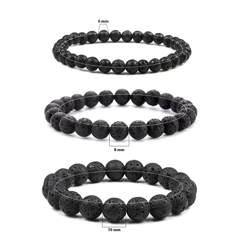 Pulseira de Pedra Natural Lava Vulcânica Vitrinni Shop 