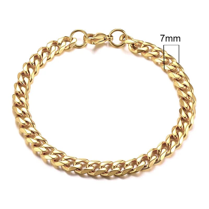 Pulseira Elos Dourada Vitrinni Shop 7 mm 18 cm 