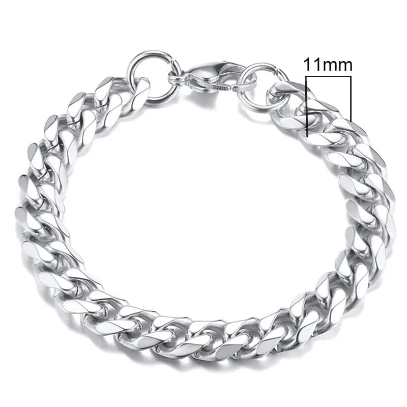 Pulseira Elos Prata Vitrinni Shop 11 mm 18 cm 