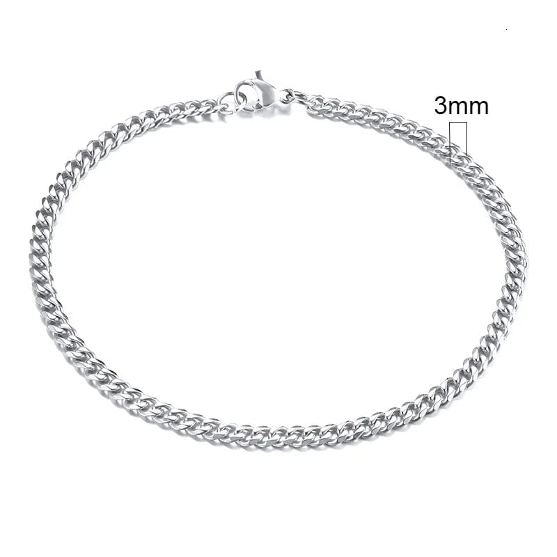 Pulseira Elos Prata Vitrinni Shop 3 mm 18 cm 