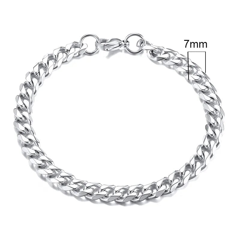 Pulseira Elos Prata Vitrinni Shop 7 mm 18 cm 