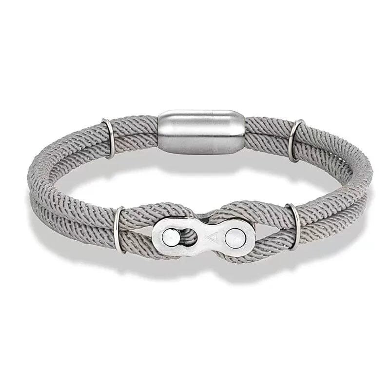 Pulseira Gomo de Corrente Vitrinni Shop Cinza 19 cm 